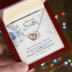 To My Sister - Interlocking Hearts Necklace